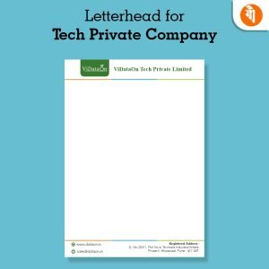 Letterhead printing service catered to tech private companies, featuring sample letterhead designs and customization options.