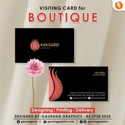 Visiting Card Design and Printing Services for Boutique in Karvenagar