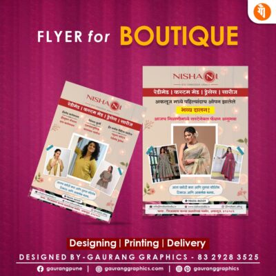 Pamphlet design for Boutique