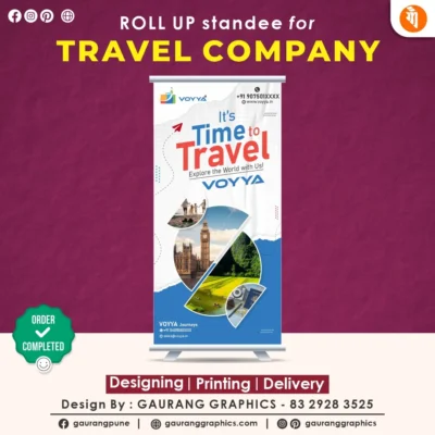 Standee design for travel agency in Pune