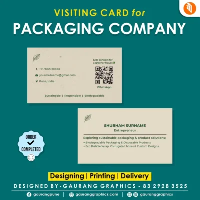 Visiting Card for Packaging Company